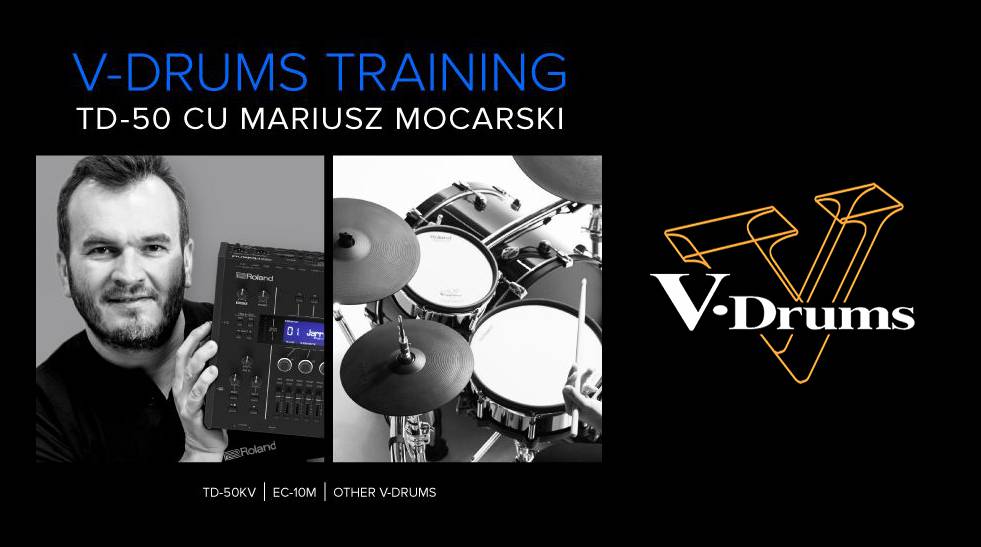 Training Roland V-Drums – Tobele electronice TD-50 cu Mariusz Mocarski la Zeedo Shop
